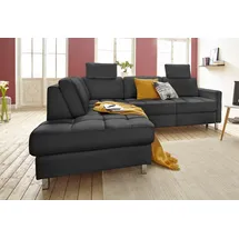 sit&more Ecksofa SIT & MORE "Pablo L-Form", schwarz, B:233cm H:80cm T:196cm, Luxus-Microfaser ALTARA NUBUCK (100% Polyester) / Struktur fein (100% Polyester);Luxus-Microfaser ALTARA NUBUCK (100% Polyester) / Struktur (90% Polyester, 10% Polyamid), Sofas, Ecksofa,