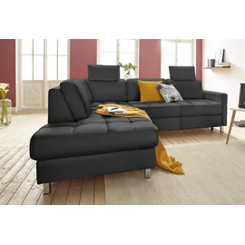 sit&more Ecksofa SIT & MORE "Pablo L-Form", schwarz, B:233cm H:80cm T:196cm, Luxus-Microfaser ALTARA NUBUCK (100% Polyester) / Struktur fein (100% Polyester);Luxus-Microfaser ALTARA NUBUCK (100% Polyester) / Struktur (90% Polyester, 10% Polyamid), Sofas, Ecksofa,