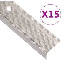 vidaXL Treppenkantenprofile L-Form 15 Stk. Aluminium 90cm Champagner