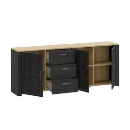 Möbel Kraft Sideboard 220 x 87 x 42 cm Weiß