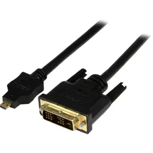Startech StarTech.com 1m Micro HDMI auf DVI Kabel - Micro HDMI zu DVI-Adapterkabel - Micro HDMI Typ-D Gerät auf DVI-D Single-Link Monitor/Display/Projektor Monitor/Konverterkabel - Robust (HDDDVIMM1M)