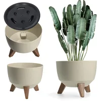 Kadax Blumentopf aus Kunststoff mit drei Einsteckstützen, 33 cm,