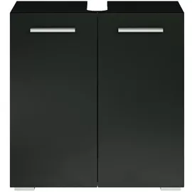 Badplaats - Badezimmer Badmöbel Jupiter 60cm Schwarz - Unterschrank Badmöbel