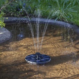 Star Trading LED Solar Springbrunnen ,Fountain', Dämmerungssensor, 5 Aufsätze, bunte LEDs, Ø 16cm