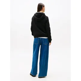 Tommy Hilfiger Tommy Jeans Tjw REG LINEAR HOODIE EXT Dw0dw21963 Kapuzenpullover, Black (Black), XS (34), schwarz, Sweatware, Obermaterial: 80% Baumwolle, 20% Polyester, unifarben, regular fit, Rippbündchen, Sweatshirts