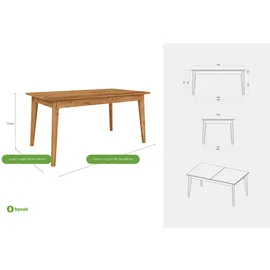 byoak Tisch, Wildeiche, Holz, Echtholz,Wildeiche, 90x77x130 cm, Esszimmer, Tische, Esstische