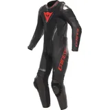 Dainese Motorradkombi Demon Sprint perforierte 1-Teiler Motorrad Lederkombi Ellenbogenprotektoren enthalten,Hüftprotektoren enthalten,mit Höc rot|schwarz 60