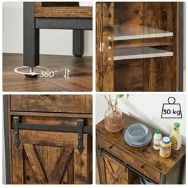 VASAGLE Sideboard 70 x 80 x 30 cm Braun/Schwarz