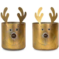 Riffelmacher Übertopf Rentier 20 x 20 x 31 cm Gold