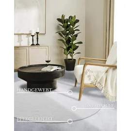 Villeroy & Boch Francois weiß, Ø:160cm, Wolle, Teppiche, in rund, oval, Läufer, handgewebt, Wolle, Wohnzimmer, Schlafzimmer
