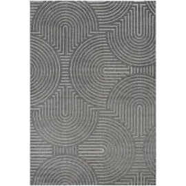 Sanat Teppich SANAT "Berlin", grau (anthrazit), B:140cm H:6mm L:200cm, Kunstfaser, Teppiche, Teppich, In -und Outdoor geeignet, Außenbereich, Terrasse, Balkon, auch Läufer