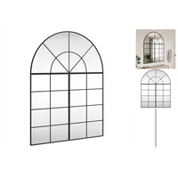 VidaXL Wandspiegel Schwarz 100x130 Cm Gewölbt Eisen