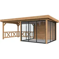 Palmako Gartenhaus Lenna 5,88 x 3,00 m Hellbraun