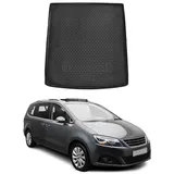 Omac Kofferraummatte Kofferraumwanne für Seat Alhambra 2017-2021 Gummi TPE Schwarz