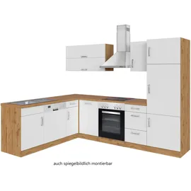 Held Winkelküche L-Form 210 x 270 cm Weiß-Wotaneiche