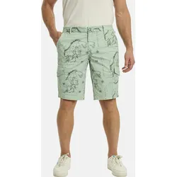 Cargobermudas JAN VANDERSTORM "Cargobermuda GUBBEN", Herren, Gr. 58, grün (hellgrün bedruckt), comfort fit, Hosen, mit Landkarten-Print