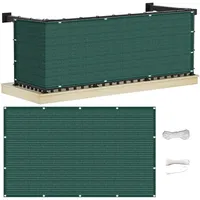 Sichtschutz Balkon 50 x 150 cm Sonnenschutz Und Atmungsaktivität Balkon Sichtschutz Windschutz Sichtschutz für Balkon für Balkon,Garten,Terrasse, Dunkelgrün