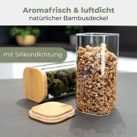 classbach Vorratsdosen mit Deckel transparent 1 l 6-teiliges Set