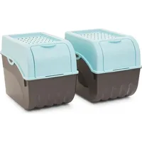 Novaliv 2x Groß 9L türkis light Gemüsebox Kartoffel Aufbewahrungsbox