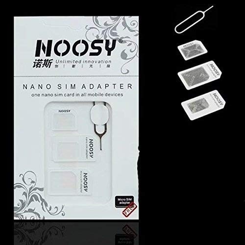 3-in-1 Noosy Nano Micro Standard SIM-Karten-Adapter für Apple iPhone 4, 4S, 5 und Samsung Galaxy weiß