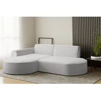 Fun Möbel Ecksofa Designersofa BONDY in Stoff Ascot Grau