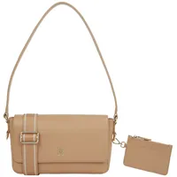 Tommy Hilfiger TH Distinct Schultertasche Polyurethan Braun/Khaki
