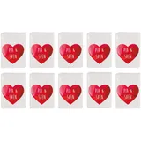 Herz & Heim® Taschentücher 10 x 10 in personalisierter Packung zur Hochzeit, verschiedene Motive Großes Herz polygonal