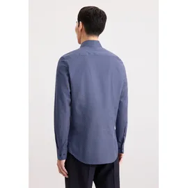 Seidensticker Businesshemd "Schwarze Rose", Herren, Gr. L (42), normale Ärmellängen, dunkelblau, 100% Baumwolle, bedruckt, tailored fit, 2-Knopf-Manschette, Hemden, Shaped 1/1 Kentkragen Druck