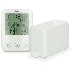 Alecto WS-1200 - Wetterstation mit kabelloser Messung der Niederschlagsmenge, weiß