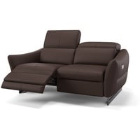 Sofanella 2-Sitzer Leder Modena, Relaxsofa, Designsofa, Designer Couch, Italienisches Sofa, 2er Sofa braun