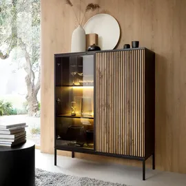 komodee Vitrine Laval 104 x 39 x 126 cm Schwarz