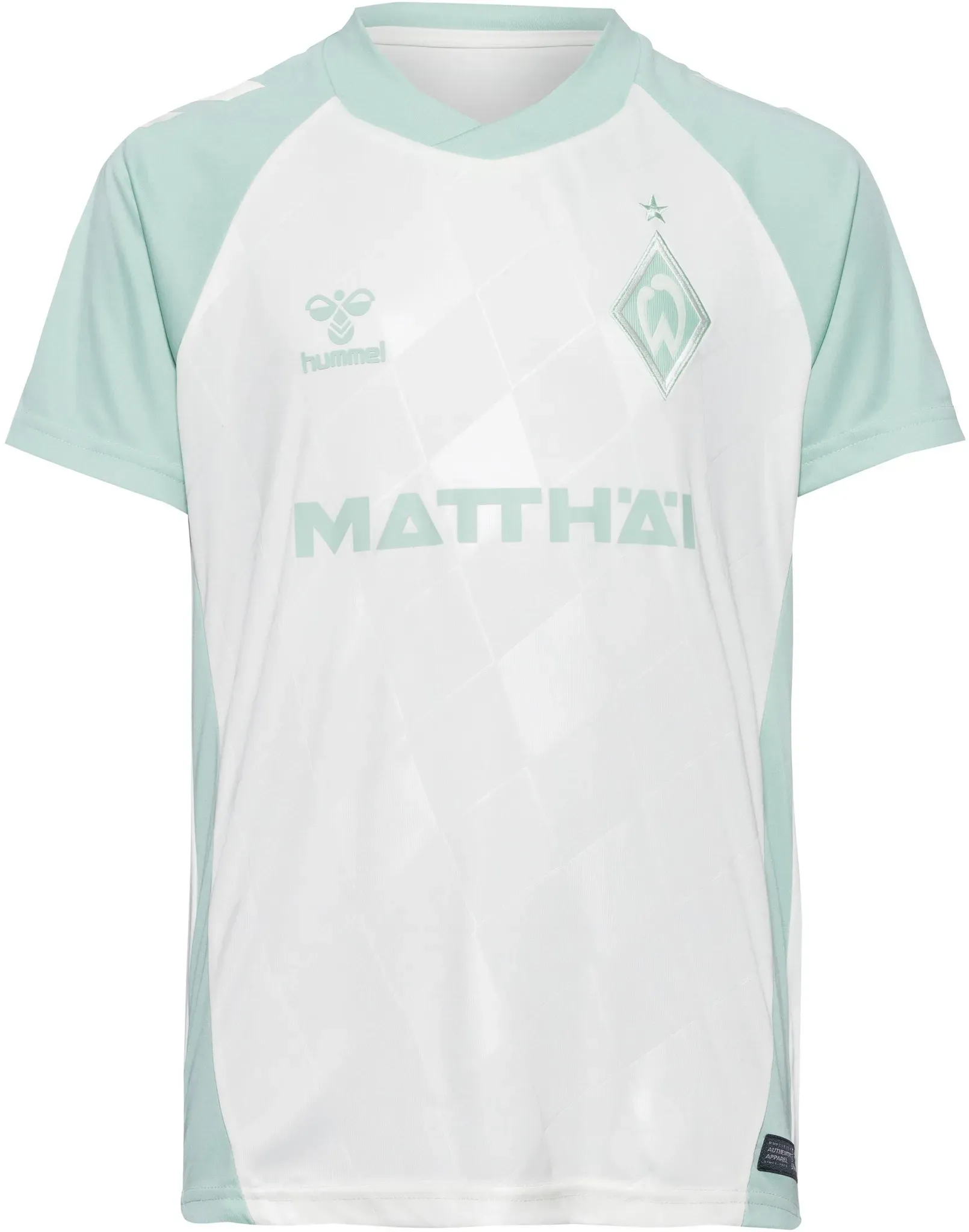 hummel Werder Bremen 24-25 Auswärts Teamtrikot Kinder in marshmellow-silt green, Größe 116 - beige