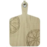 GAUMENKICK Schneidebrett Vesperbrett Mangoholz Zitronenmotiv Servierbrett natur Holzbrett