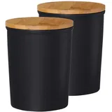 Ritzenhoff & Breker Jasper Vorratsdose schwarz 15 x 19 x 15 cm 1,8 l 2-teiliges Set