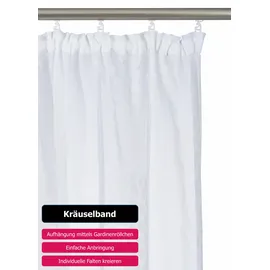 OTTO home Gardine OTTO HOME "Belem" Gr. 5, weiß, B:140cm H:265cm, Voile, Polyester, Gardinen, Gardine, 1 bzw. 2 Schals, Vorhang, Fertiggardine, Kreise