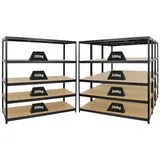 Proregal Mega Deal 4x Schwerlastregal Giant Elephant HxBxT 180 x 180 x 60 cm Fachlast 200 kg Schwarz