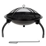Aktive 61114 - Tragbarer und faltbarer Outdoor-Grill, mit Funkenschutz, Stahlmaterial, langlebig, Maße Ø55x42cm, Outdoor-Grill, Camping-Grill