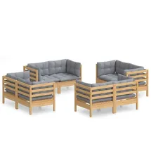vidaXL Garten-Lounge-Set 8-tlg. grau Kiefernholz
