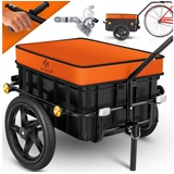 KESSER KESSER® Fahrradanhänger Lastenanhänger Handwagen mit Kupplung Hochdeichsel für Fahrrad Transportanhänger Transportbox mit 70 Liter Volumen Max. 60kg für Fahrräder mit 26'' - 28''