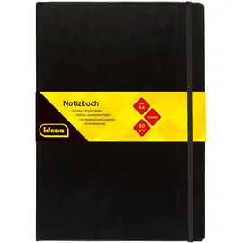 IDENA Notizbuch 80g/m2 blanko schwarz DIN A4