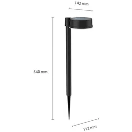 Philips Sockelleuchte Kunststoff 54,0 cm Solar schwarz