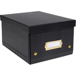 Exacompta 62251E 5x Ablagebox, flach geliefert 20x26x15cm, Neo Deco - Schwarz