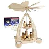 Dekoteam24 Weihnachtspyramide Holz-, Teelicht-, Weihnachts-, Pyramide Weihnachtsbäckerei