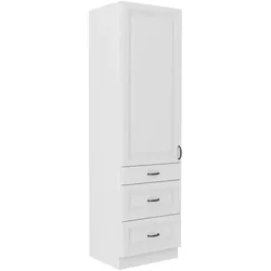Küchen Hochschrank 60 cm Stilo Weiss Küchenzeile Küchenblock mit Schubladen