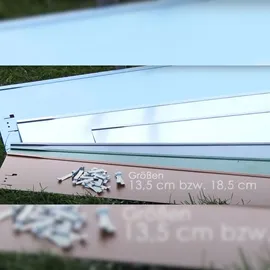 green split Rasenkanten Metall Höhe 13.5-18.5 Beeteinfassung Beetumrandung Beetbegrenzungen, (13.50 cm x 120 cm Verzinkt; 5 Stück 13.5cm