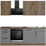 WIHO KÜCHEN Küchenzeile Elba 220 cm grau