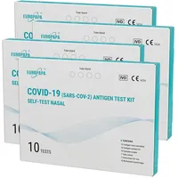 EUROPAPA® 40x Corona Laientest Selbsttest Covid-19 Antigentest auf SARS-CoV-2 Schnelltest zur Eigenanwendung Testkassete Probentupfer Antigenextrakt einzelverpackt