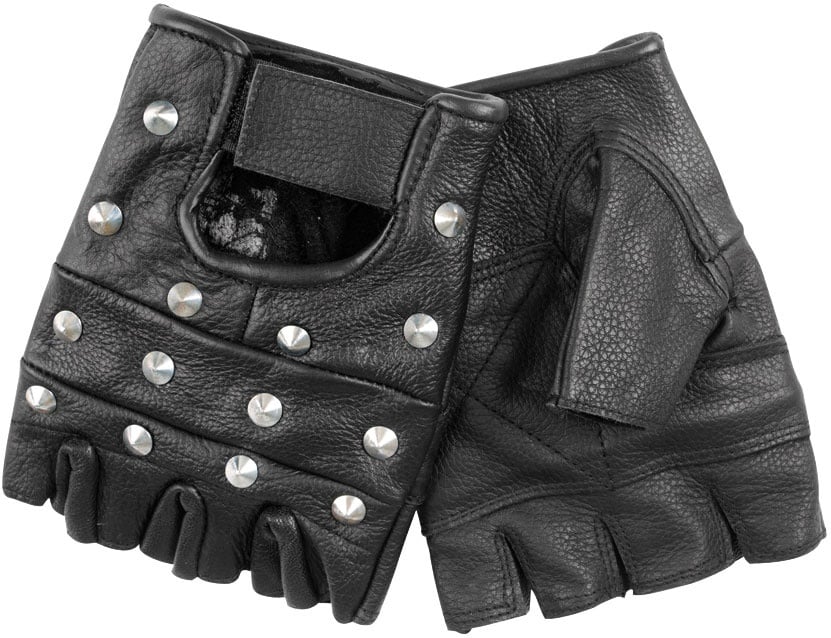 Mil-Tec Biker, gants avec rivets - Noir - M