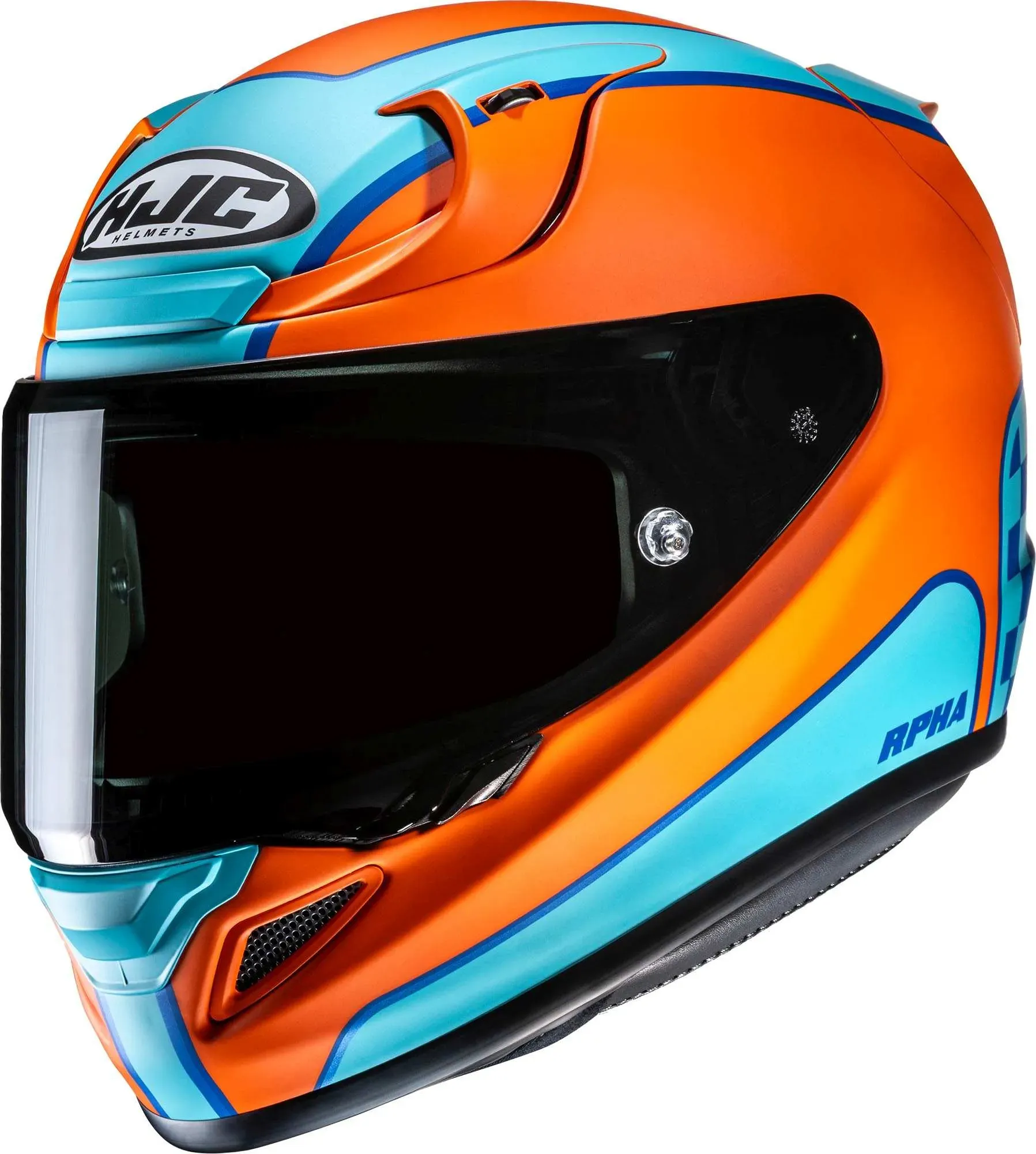 HJC RPHA 12 Respon Helm, blauw-oranje, L Voorman