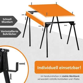Lemodo Sägebock Stahl 400 kg schwarz klappbar 2er Set